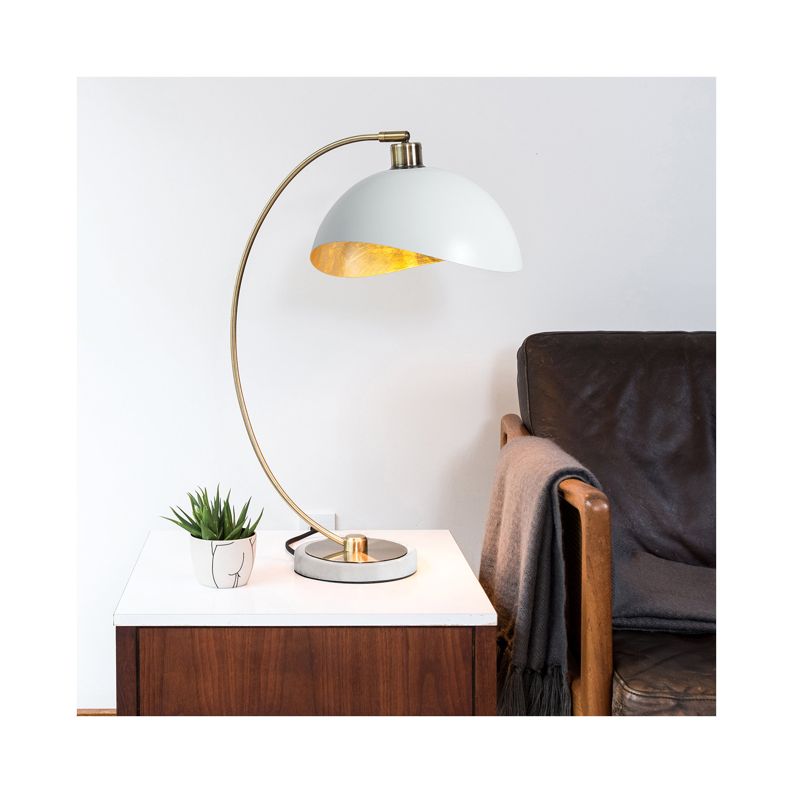 Luna Bella Bella 24" Dimmable Table Lamp, White, White