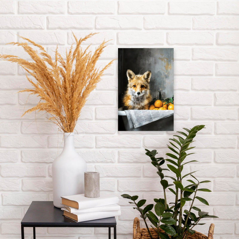 Fox In Bathtube 5 1 Piece Wrapped Canvas Wall Art, 45.72 cm H x 30.48 cm W