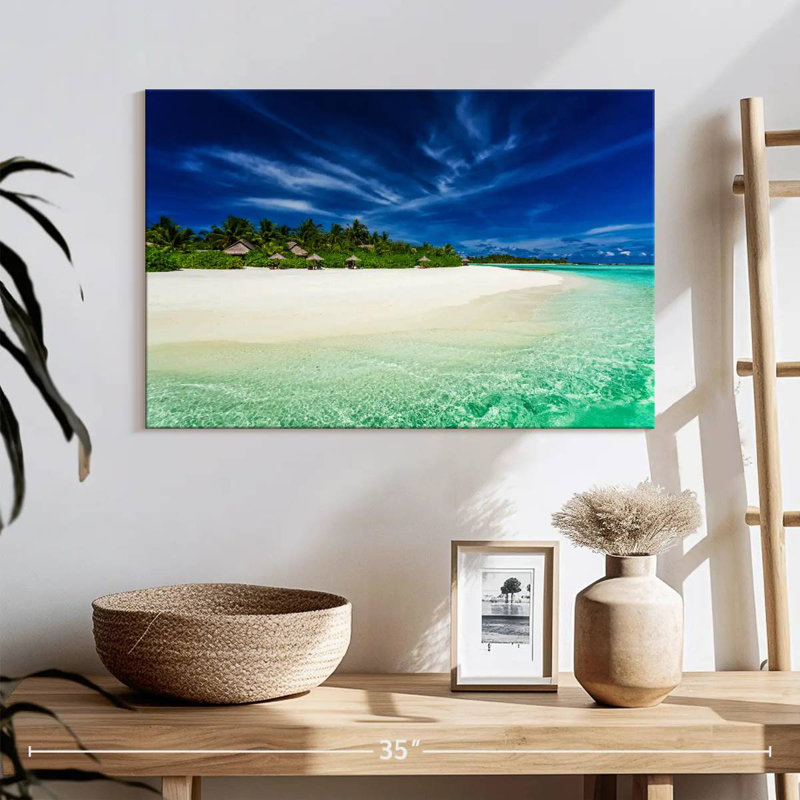 Gillard, superbe plage des Maldives, H 16 po x l 24 po