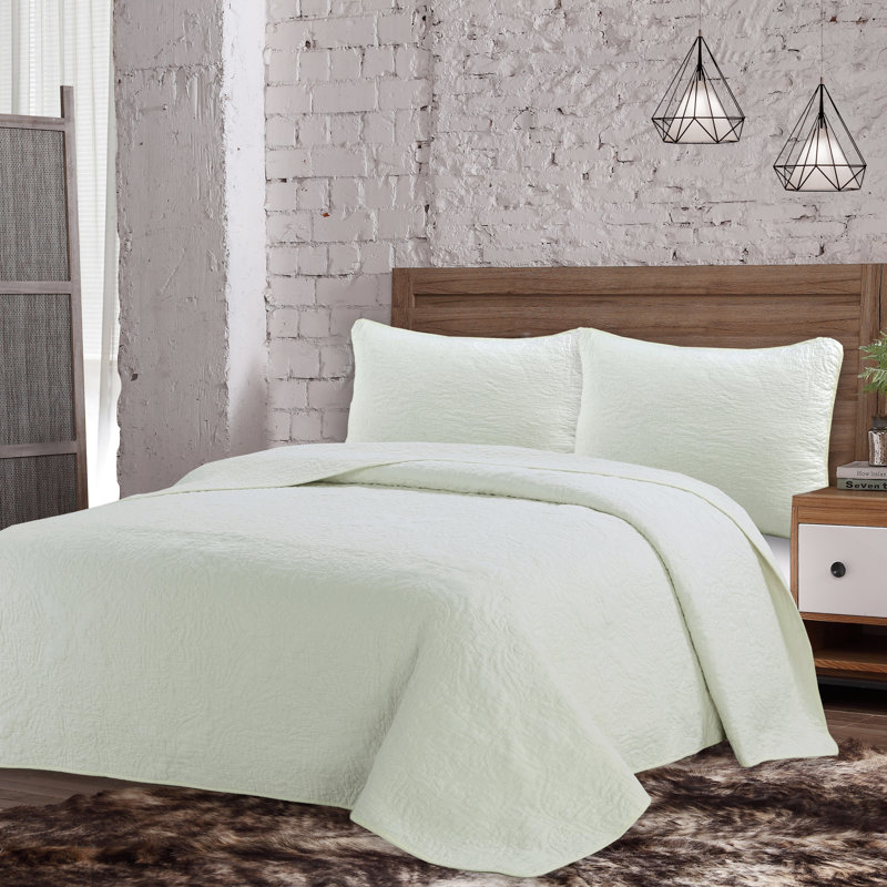 Estate Cotton Quilt Set, Full/Queen Quilt + 2 Standard Shams, Misrt Rose