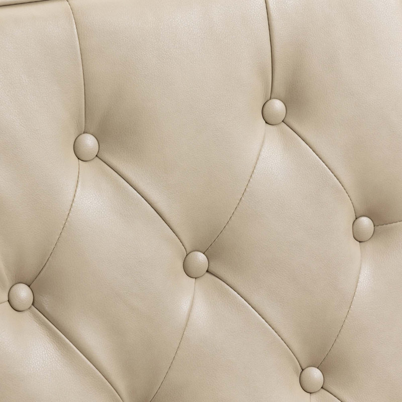 Fauteuil d'appoint robuste à structure en bois avec revêtement confortable pour la détente, Similicuir camel