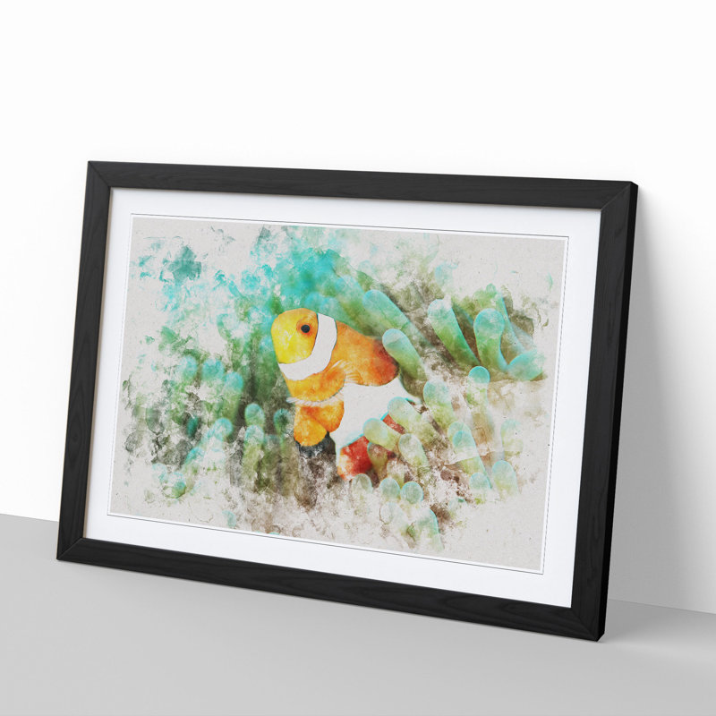 Clownfish Vol.1 - Picture Frame Painting, Black Framed, 65cm H x 90cm W x 2cm D