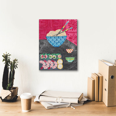 Toile épique Graffiti «Tablescape sushi» par Courtney Prahl, 12 po x 16 po