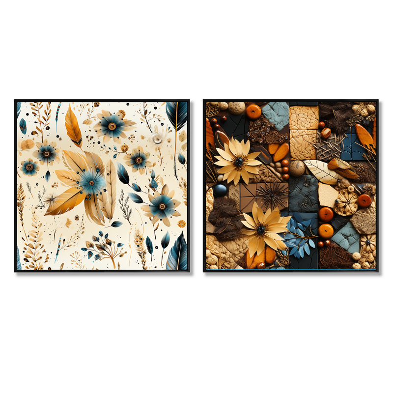 Rustic Gypsy Boho, Cadre flottant noir, H 16 po x l 33 po