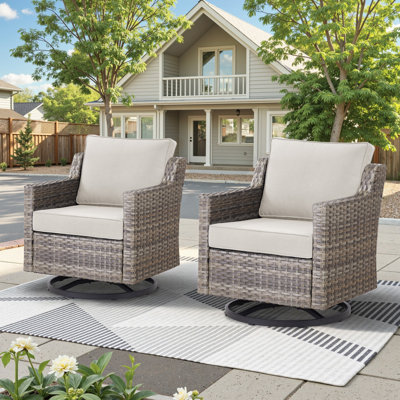 2 - Person Outdoor Seating Group With Swivel & Glider Chairs