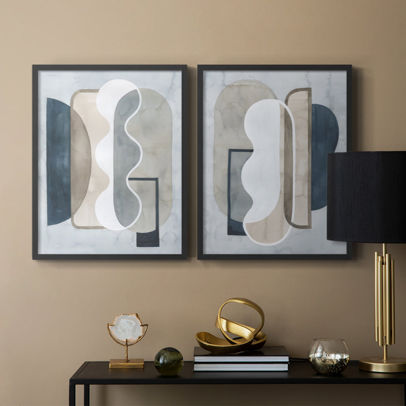 Shapes and Shadows I-Premium, reproduction encadrée prête à accrocher - aucun clou requis - aucun clou requis