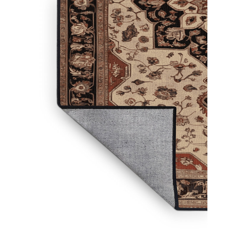 Tapis brun lavable à la machine, Carré 4 pi