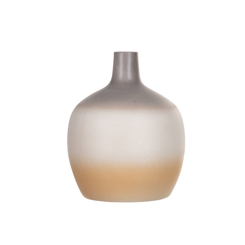 Vase en grès naturel blanc 7 po