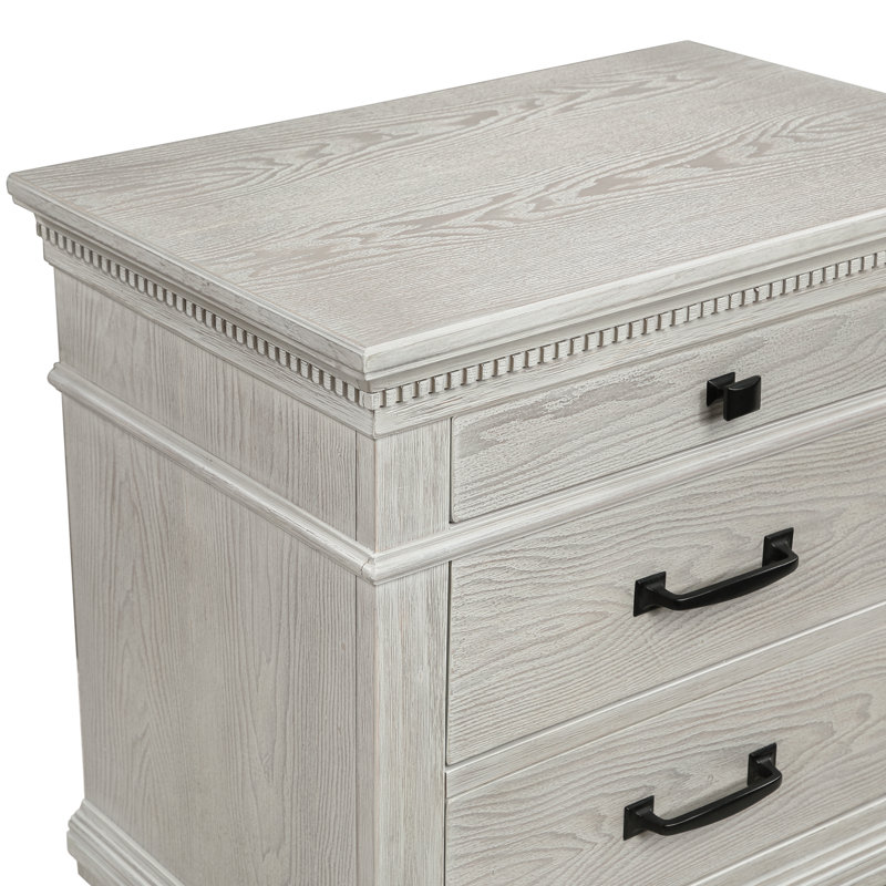 Izaguirre Wood 3-Drawer Nightstand In Gray