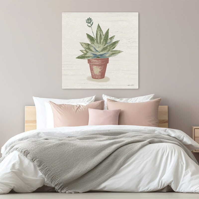 Blooming Succulent Ii, art contemporain, H 32 po x l 32 po
