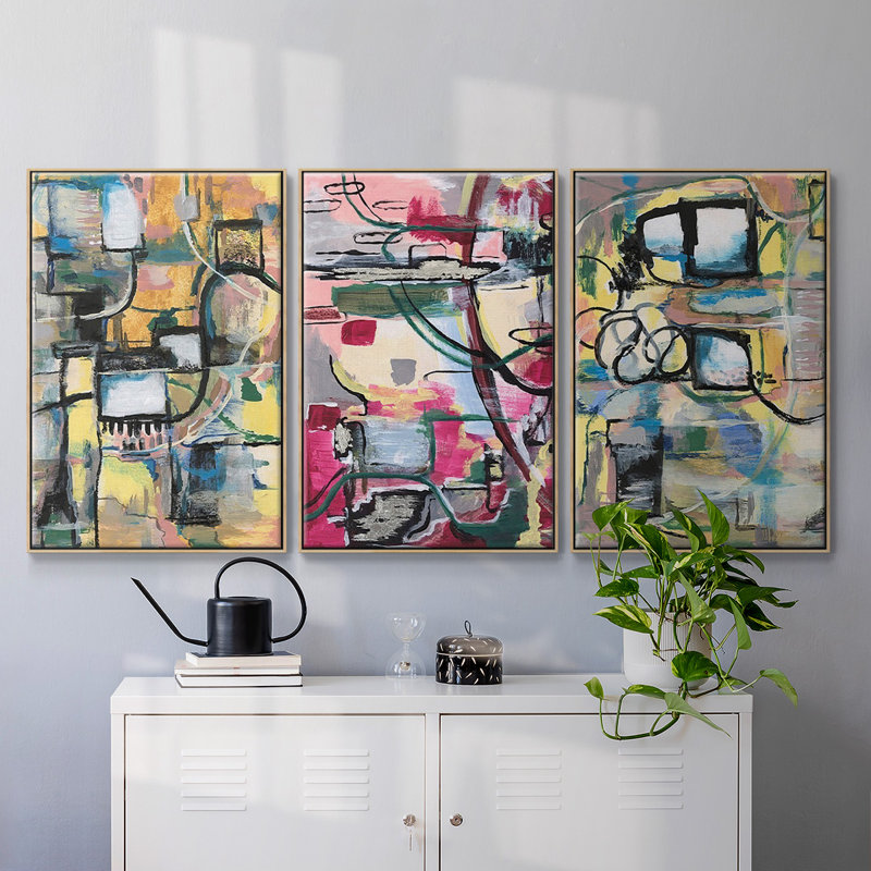 «Memory Screen I», reproduction sur toile 3 pièces, Naturel, H 24 po x l 48 po x P 2 po