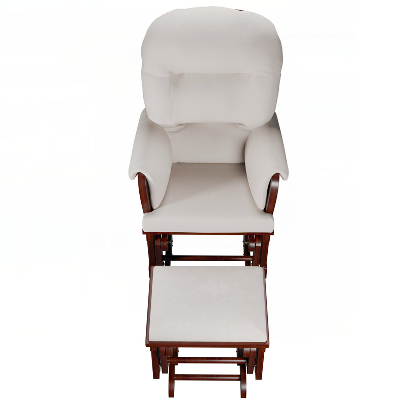 Fauteuil coulissant avec repose-pieds en microfibre beige