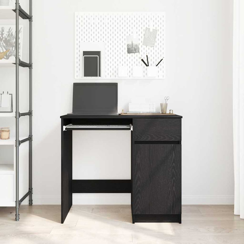 Desk Sonoma 86X49x76 Cm Engineered Wood, Black Oak