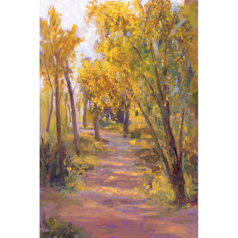 «Cottonwoods CaIIing», peinture sur toile, H 18 po x l 12 po