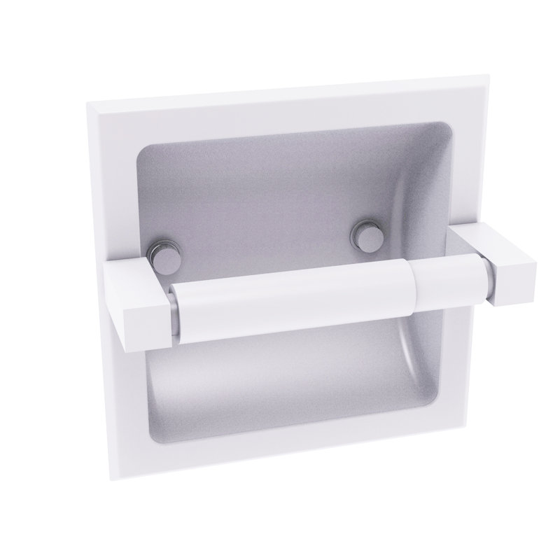 Porte-papier hygiénique encastré haranu, Blanc mat