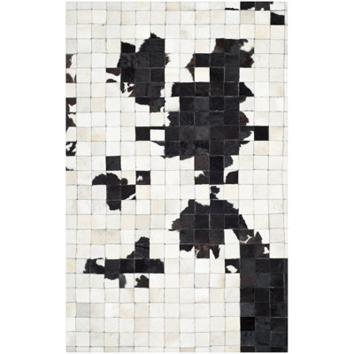 Emilie Abstract Cowhide Hand Woven Area Rug