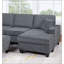 Ensemble modulaire contemporain 5 pièces avec ports USB, méridienne et repose-pieds pour les salons modernes en gris ardoise-1276706904