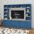 102.3" Wide Farmhouse Entertainment Center with Bookshelves, 4-Piece Wall Unit for 75" TVs, High-End Wood Texture Media Console with 6 Drawers-903521714