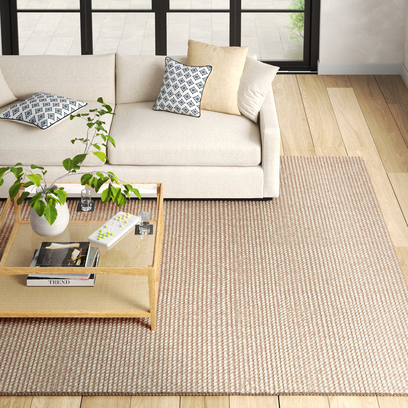Bayne Hand Loomed Jute and Wool Area Rug, Rectangle 2' x 3'