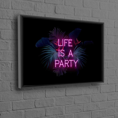 Abstract Neon Party-Inspired Tropical Design Art on Modern Cotton Canvas Wall Art Adds Vibrant Touch to Living Room Bedroom or Office Space