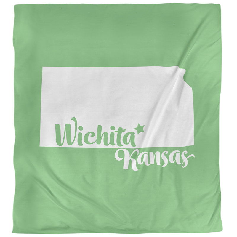 Housse de couette simple wichita Kansas, Microfibre, Housse de couette pour très grand lit, Vert