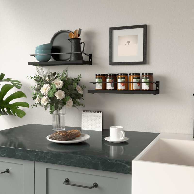 Haddam Bathroom Shelves, Black, 2