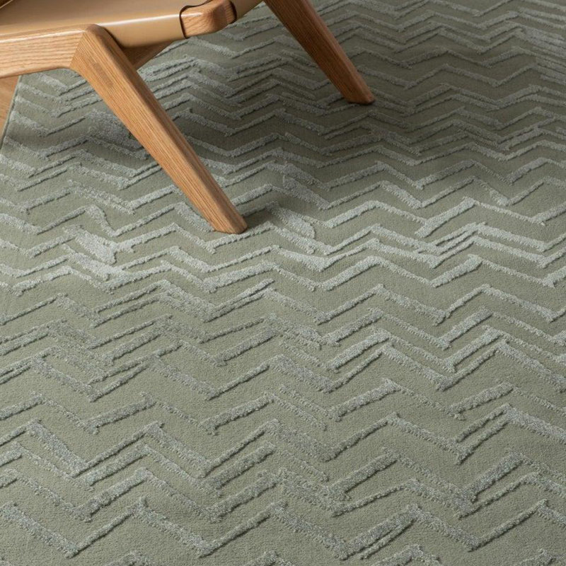 Zig Washable Rug, 9'10" x 12'9", Green