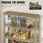 Large Rounded Display Cabinet With Glass Doors, 4-tier Curio Cabinet Storage Case With Led Lights & Press-to-open Doors