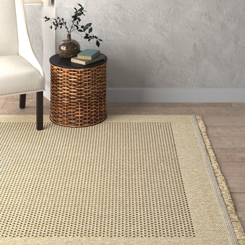 Adalina Machine Woven Polypropylene Area Rug in Brown/Tan, Rectangle 5'3" x 7'