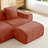 Armless Sofa Velvet- Red