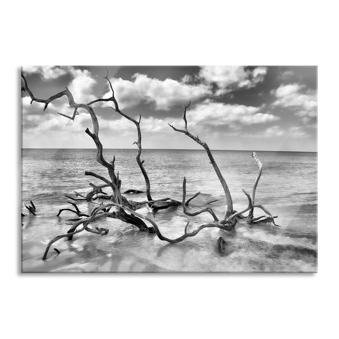 Glasbild | Wandbild Auf Echtglas | Strand Meer Havanna Kuba | 2 Schwarz-Weiss LFy12667