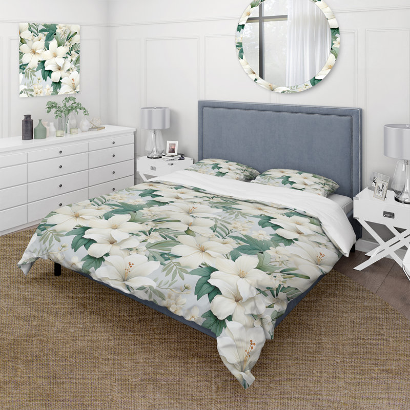 Ensemble de housse de couette Tropical, Housse de couette pour grand lit et 2 taies décor