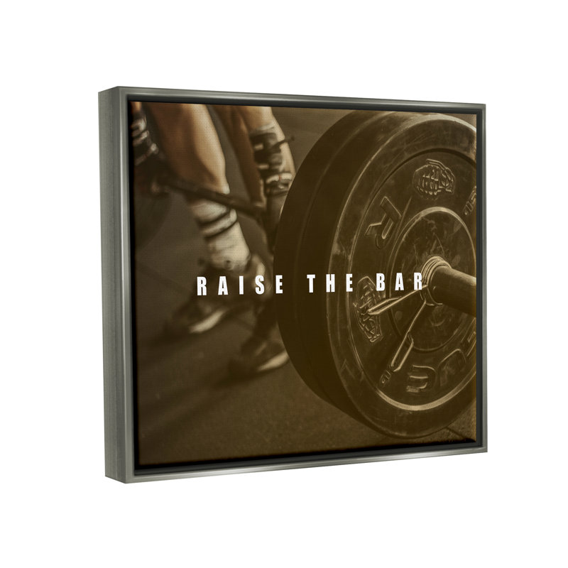 «Raise the Bar Motivational Bodybuilder» par Jacob Green - impression sur toile, H 17 po x l 21 po x P 1,7 po