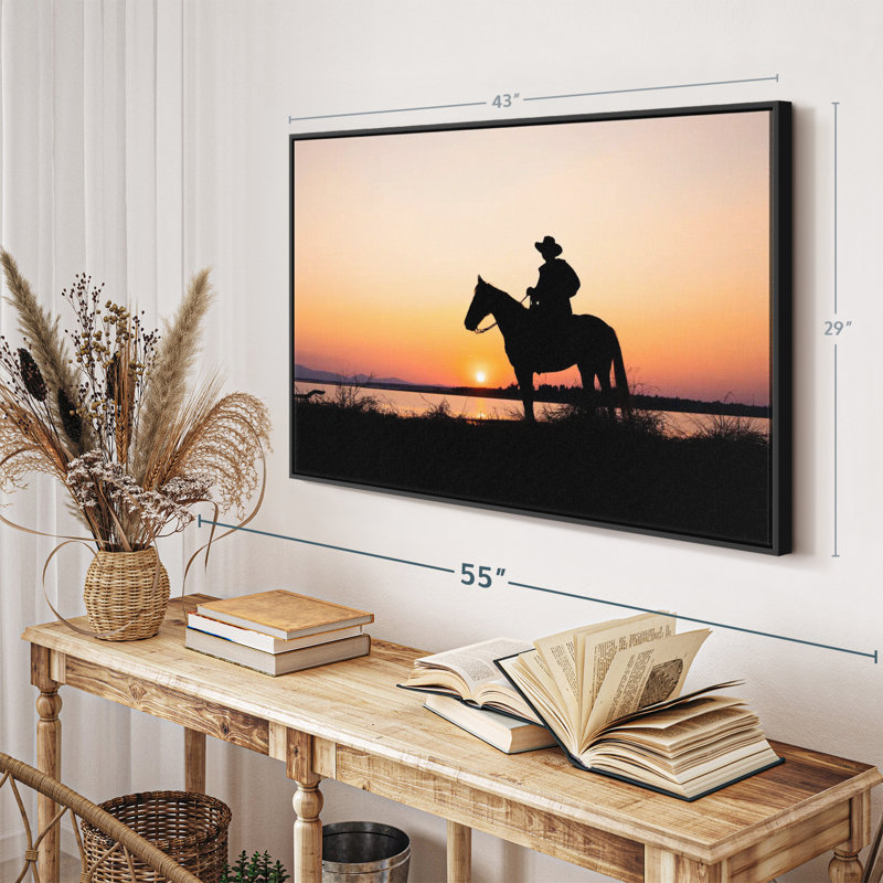 «Cowboy Silhouette Wall Art», H 29 po x l 43 po
