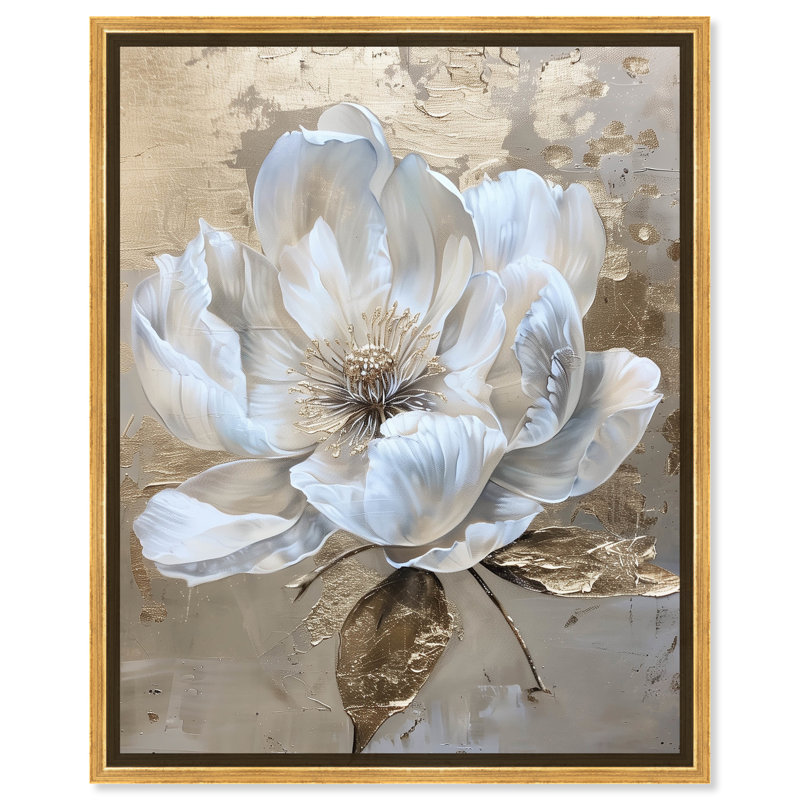 Gold Framed Floral Canvas Print 21.5" x 17.5"