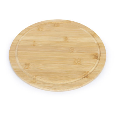 YBM Home Round Bamboo Organic Cutting Board, Food Prepping, Meat, And Vegetables - 100% Natural Premium Kitchen Chopping Board And Butcher Block With Juice Grooves, Non-Porous