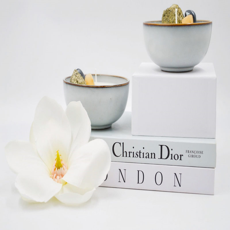 Unscented Scented Designer Candle with Ceramic Holder