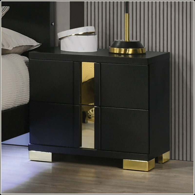 Garniture de table de chevet 1Pc, Noir