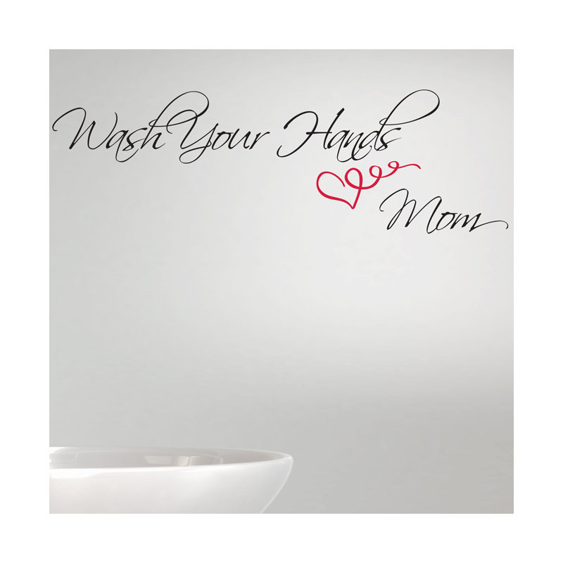 Décalcomanie murale love your hands love maman, H 21 po x l 65 po x P 0,01 po, Beige