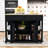 Expandable Mobile Kitchen Island Cart with Built-in Charging Station and Internal Storage-971435796