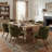Modern Dining Chairs, Upholstered Fabric Side Chair With Wooden Legs For Kitchen And Dining Room, Green-503266234-503267300