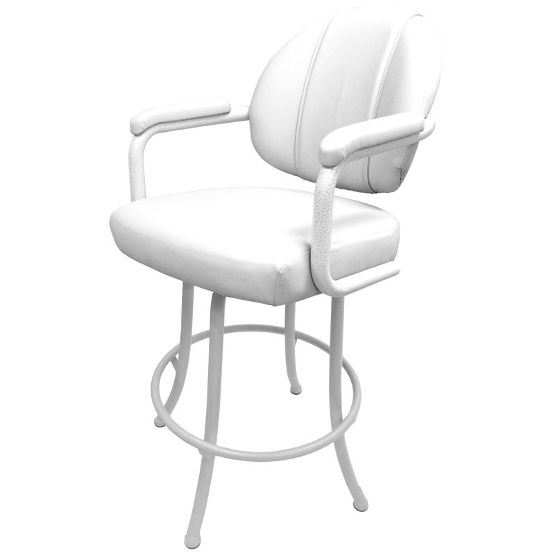 Comptoir pivotant, bar et très grand tabouret Ansara, Blanc, Blanc, Tabouret de comptoir (siège d'une hauteur de 26 p
