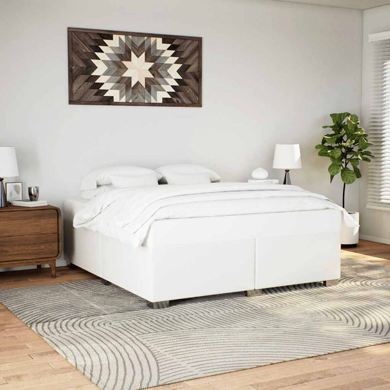 Lit en similicuir Latitude Run® Bed, Blanc, Lit double