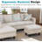3-piece Flannelette  Modular Sectional Sofa-1748871014-1748871012