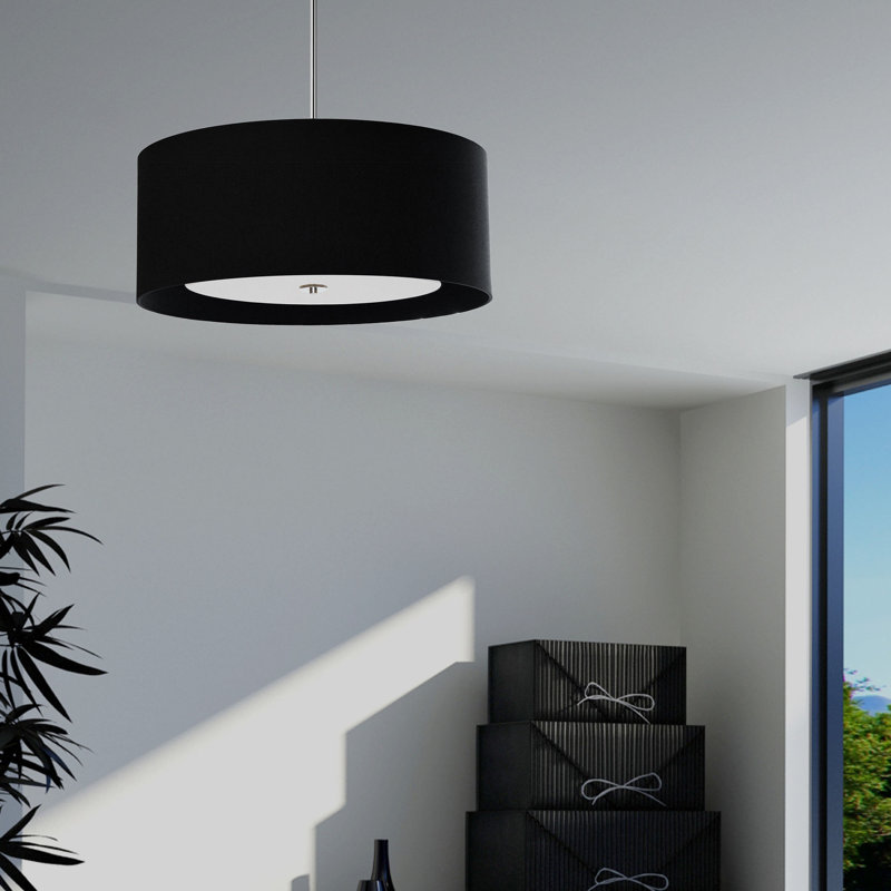 Innsbrook 4 - Light Dimmable Drum Chandelier, Black, 10" H x 22" D x 22" W