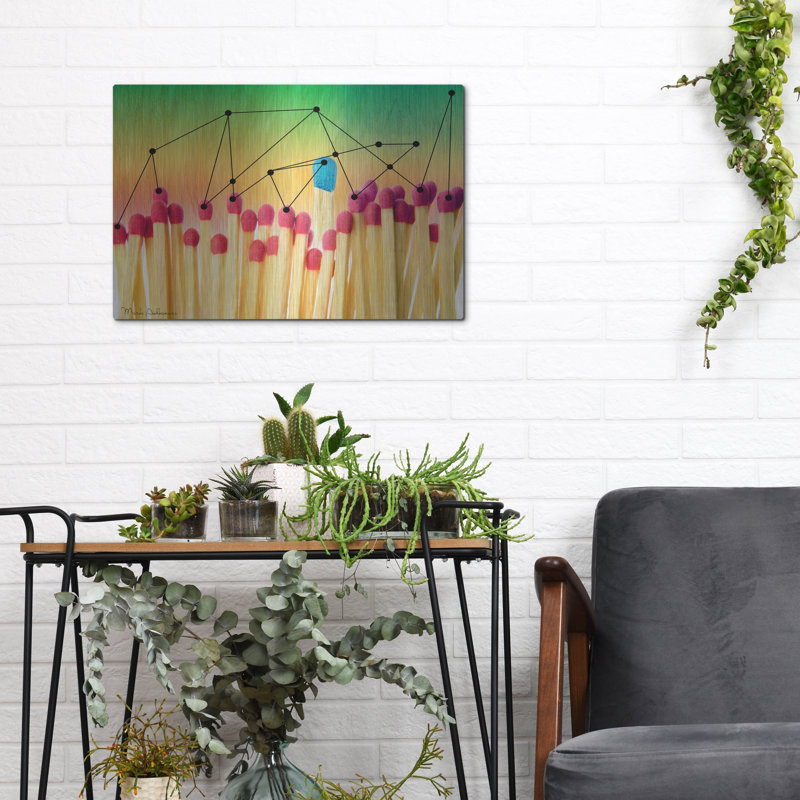Lark Manor ™ «Matches 2» par Mark Ashkenazi, art mural en métal, H 12 po x l 16 po