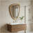 Irregular Solid Wood Mirror in Oak Color (20x30)