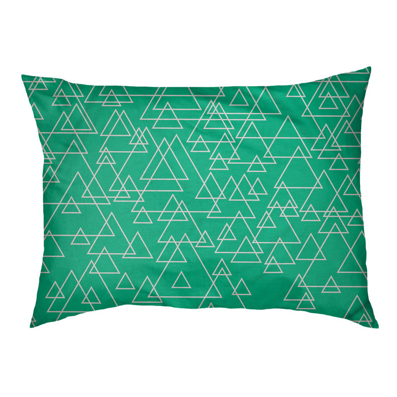 Coussin pour chien en triangle dispersé Campion, Moyen (L 29,5 po x P19,5 po x H 9,5 po), Vert de mer