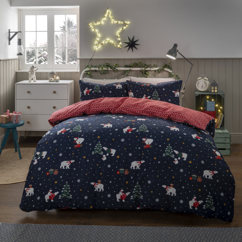 Christa Cotton Animal Print Duvet Cover Set with Pillow Shams Included, Double Duvet Cover + 2 Standard 