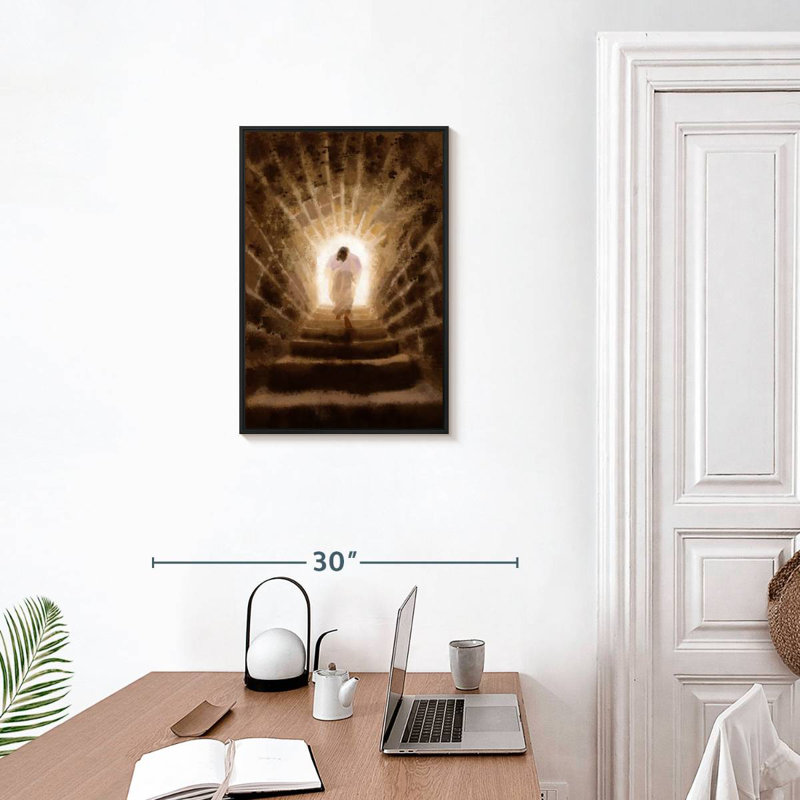 Résurgence du Christ, Cadre flottant noir, 17 po x 25 po